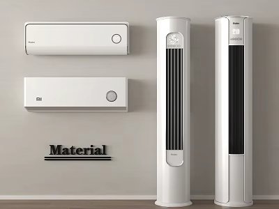 Modern Wall Mounted and Floor Standing Air Conditioning Fans with Quality Material Design 3d model