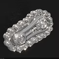 Shiny Metal Chain And Gears For Board Game Entertainment On Black Background