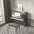 Elegant Black Piano With Painting And Decorative Items In Modern Room