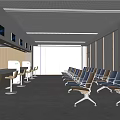 Hospital Outpatient Clinic Interior With Reception Desk Waiting Chairs And Paneled Walls