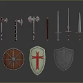 Medieval Shield Ancient Shield Defensive Weapon Ancient Shield Iron Shield Protective Shield Wooden Shield 3d model