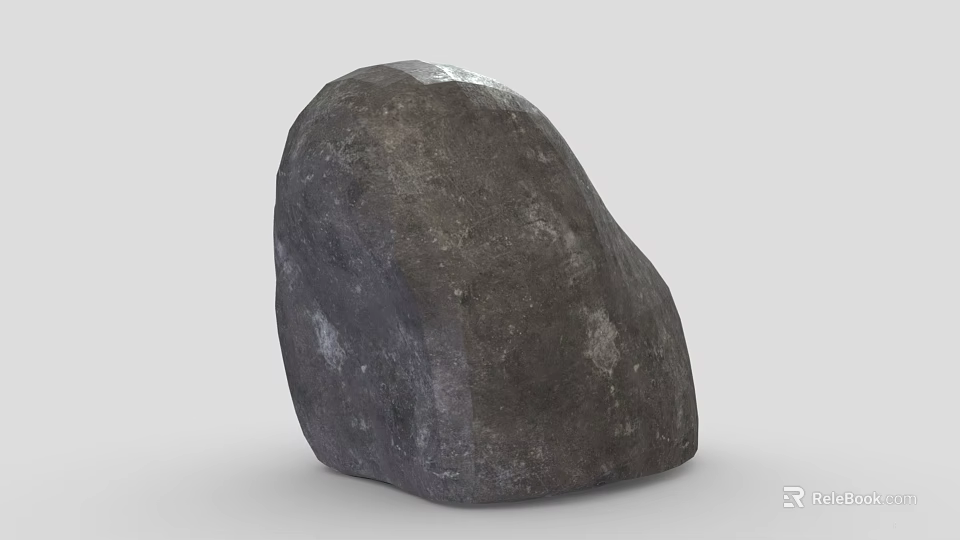 Natural Gray Stone with Rough Texture and Irregular Shape for Decorative Use 3d model
