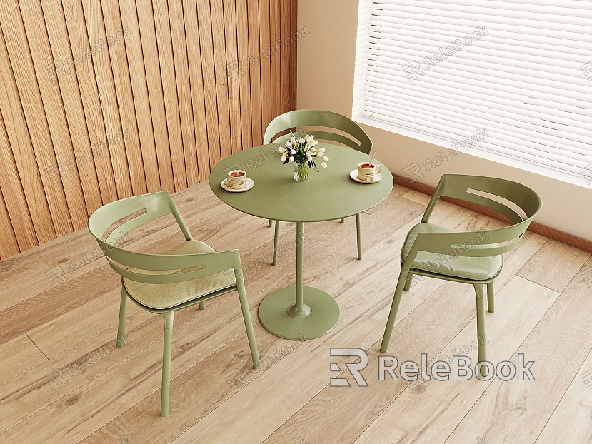 Modern Leisure Table and Chair Combination Leisure Table and Chair Negotiation Table and Chair Combination Office Table and Chair Combination Vase Flower Coffee model