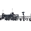 Black Downlights And Spotlights Multiple Units In Industrial Lighting Array 3d model