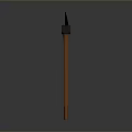 Four Different Weapons With Wooden Handles And Metal Heads On