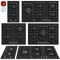Black Modern Gas Cooktops With Multiple Styles And Various Burner Designs