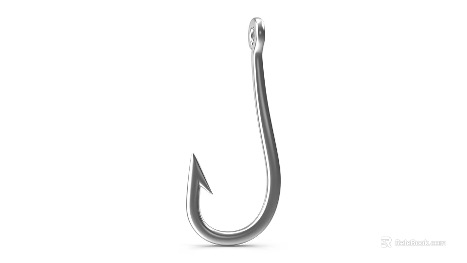Sharp Stainless Steel Fish Hook Hardware Tool For Durable Fishing Activities 3d model 