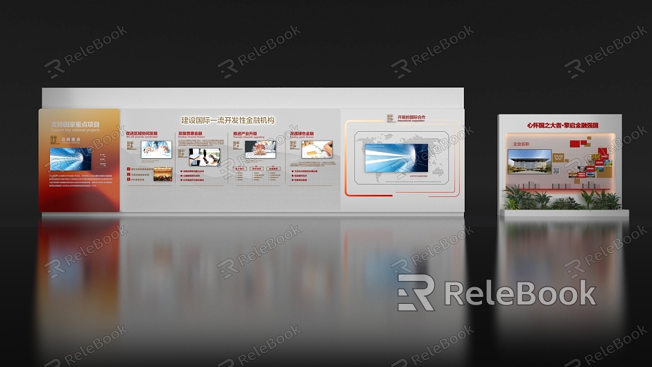 Financial Exhibition Wall Exhibition Wall layout model