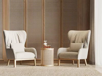 Quiet leisure sofa combination chair side combination 3d model
