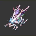Mechanical Game Movie Character With Colorful Spiked Appendages And Futuristic Design