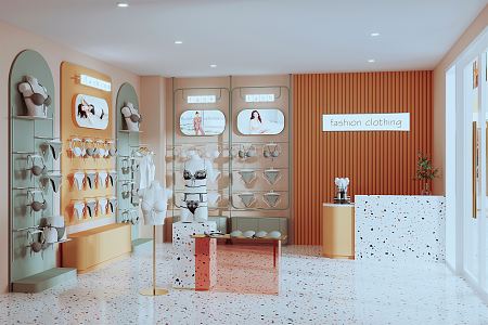 Modern underwear shop 3d model