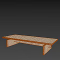 Light Colored Minimalist Coffee Table With Simple Wooden Structure And Clean Design 3d model