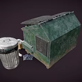Garbage combination, street garbage, garbage can, waste articles 3d model