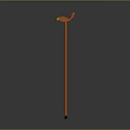 Orange Modern Floor Lamp With Tall Pole And Decorative Top Structure