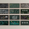 Colorful Hand Drawn Blackboard Artworks With Haowolong Theme And Creative Illustrations