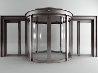 Modern induction door revolving door 3d model