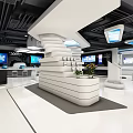 Modern Digital Store Interior With Displayed Electronics Screens Open Layout And Reception Counter 3d model