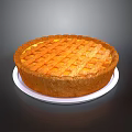 Delicious Homemade Fruit Pie With Lattice Crust Served On White Plate