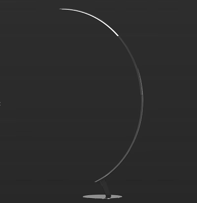 Modern Curved Floor Lamp With Sleek Metal Structure For Contemporary Living Room Decor 3d model