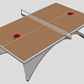 Professional Table Tennis Table With Wooden Tabletop White Net Red Paddles And Metal Legs