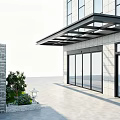 Modern Heavy Duty Glass Sunshade Awning For Commercial Building Outdoor Entrance Decoration And Protection