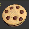 Delicious Round Chocolate Chip Cookie With Fresh Chocolate Chips On Top 3d model