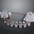 Traditional Handmade Silver Ornament With Intricate Patterns And Feather Design
