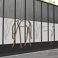 Modern Garden Ornament With Metal Line Horse Sculptures For Outdoor Design