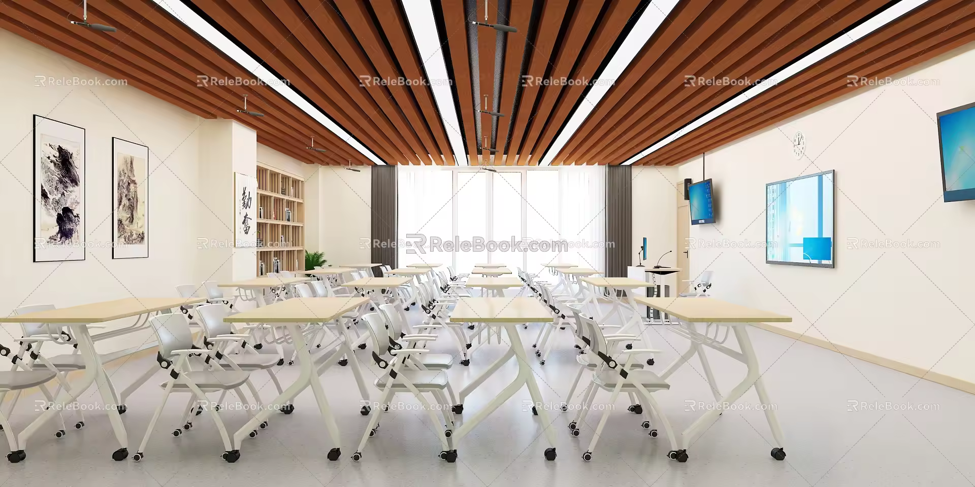 Modern Classroom Training Classroom 3d model