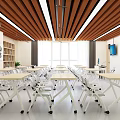 Modern Classroom Training Classroom 3d model