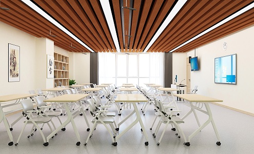 Modern Classroom Training Classroom 3d model