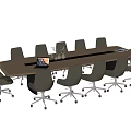 Modern Meeting Room Table and Chair Combination Conference Table Rotating Desk 3d model