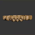 Golden Lion Head Door Knocker Sculpture In Traditional Style With Decorative Details