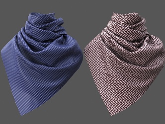 Scarf Denim Scarf Set Denim Clothing Small Scarf Denim Scarf Professional Accessories Decorative Scarf Accessories Napkin 3d model