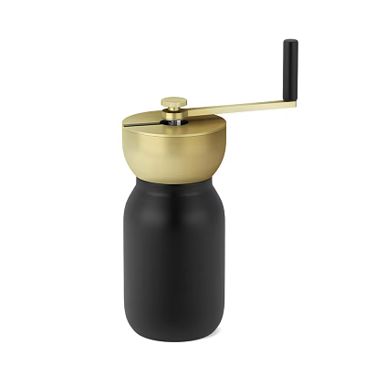 Manual Kitchen Grinder With Gold Top And Black Body For Home Use 3d model