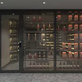 Modern Wine Cellar Stainless Steel Red Wine Cellar Cold Storage Room Constant Temperature Room Constant Temperature Cabinet Display Cabinet Cold Storage Cabinet Red Wine Cellar 3d model