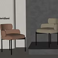 Meridiani Modern Leather Dining Chairs With Pink Beige Armrests And Neutral Walls