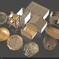 Handwoven Household Items Featuring Various Baskets Boxes Trays And Storage Containers