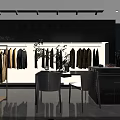 Professional Attire Clothing Store With Hanging Suits Display Area And Interior Plants