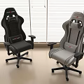 Black And Gray Racing Pro Gaming Chairs With Adjustable Seats And Wheels