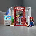 Nintendo Switch Retail Store Featuring Mario Character Display Vintage Game Controller And Merchandise 3d model