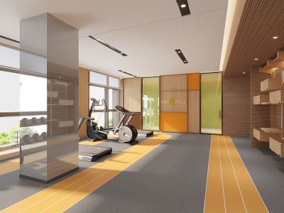 Modern Gym Hotel Gym 3d model