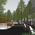 Garden Landscape Design With Trees Steps Rocks And Modern Building Elements