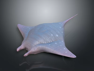 Purple Aquatic Manta Ray With White Spots And Flat Body Shape 3d model