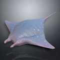 Purple Aquatic Manta Ray With White Spots And Flat Body Shape