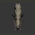Detailed Mythical Winged Deer Creature With Large Antlers And Feathered Wings