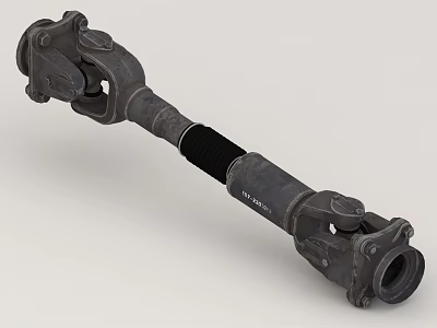 Heavy Duty Automotive Drive Shaft With Universal Joints And Steel Construction 3d model