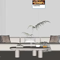 Sofa coffee table combination 3d model
