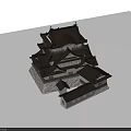Ancient Architecture With Multi Tiered Structure Traditional Roof And Stone Base