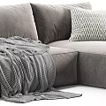 Modern Sectional Sofa Designs With White Gray Colors Cushions And Blanket